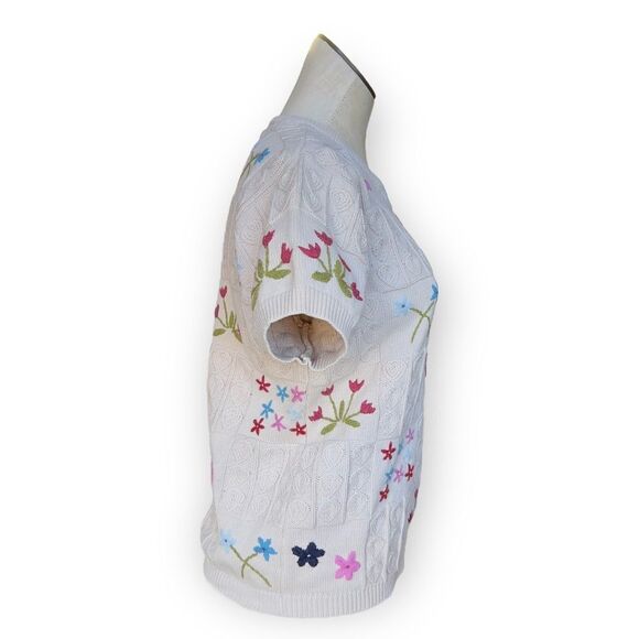 Vintage Knit Grandma Sweat with Floral Embroidery - Picture 4 of 9